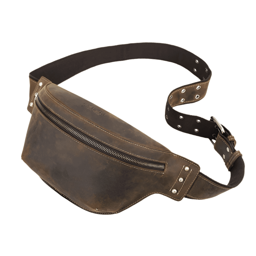 sac banane cuir patinée