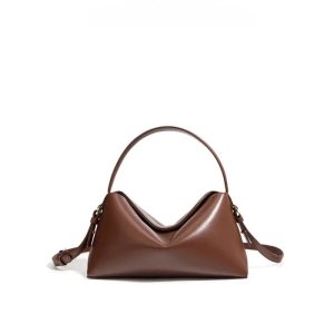 sac cuir moderne marron poignée rigide