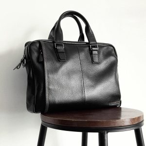 sac cuir noir structuré