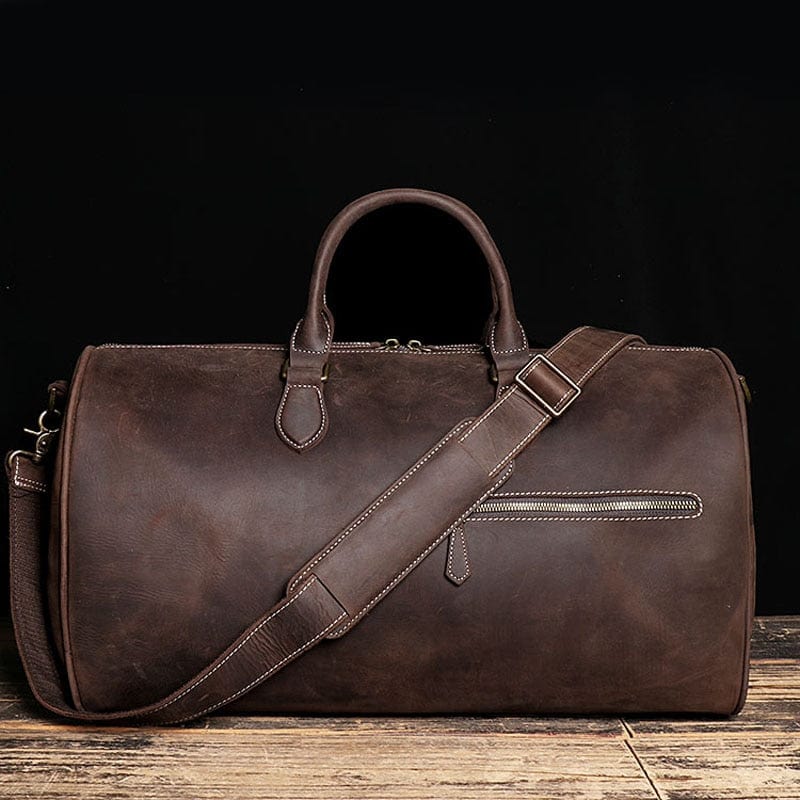 poche extérieure cuir vintage
