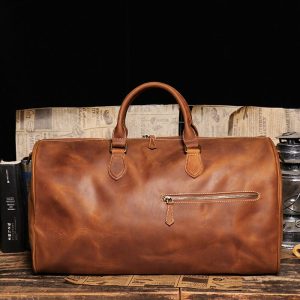 sac en cuir marron vintage