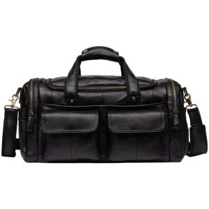 sac voyage cuir poches multiples