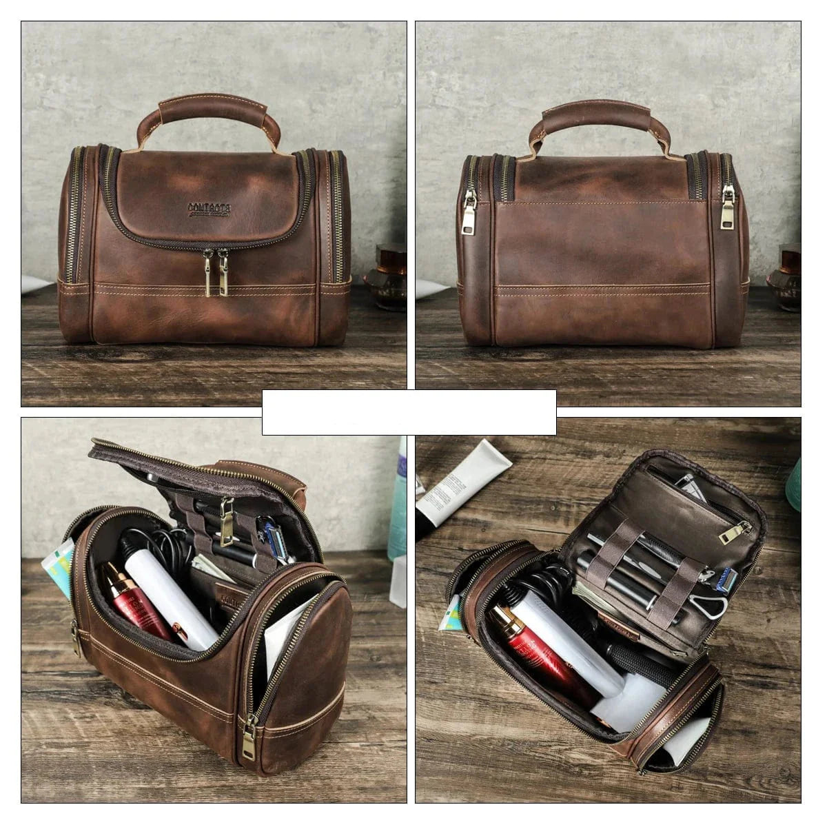 accessoire cuir patiné