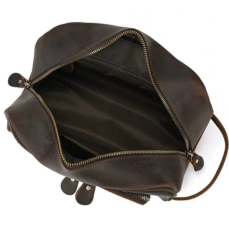 sac cuir marron avec zip