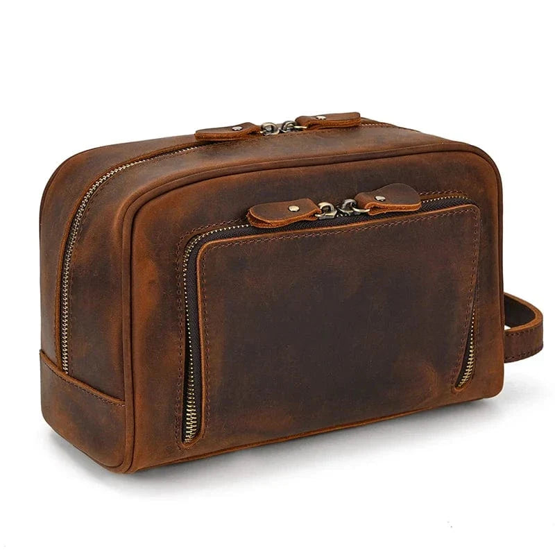 sac luxe cuir marron foncé