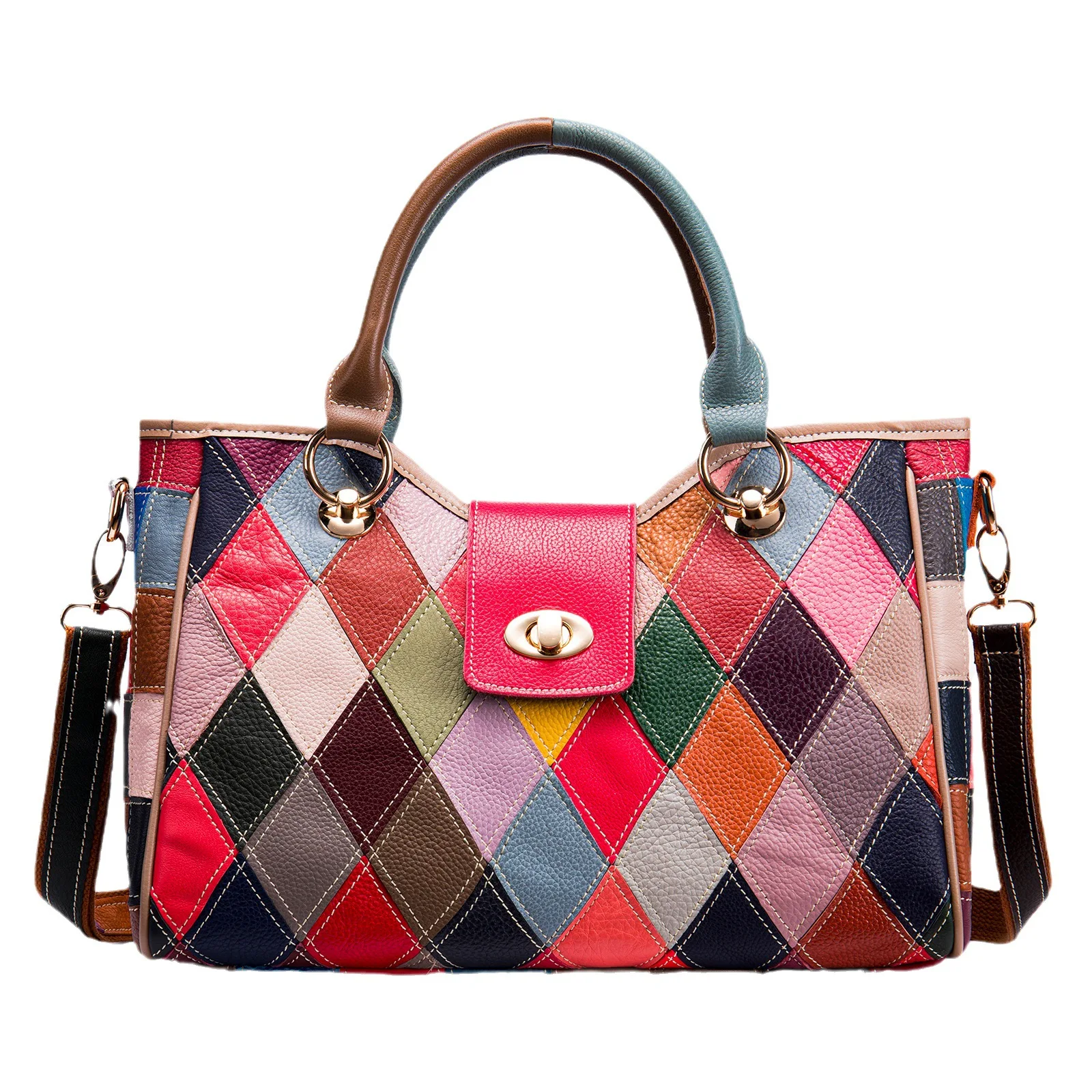 sac à main femme cuir patchwork